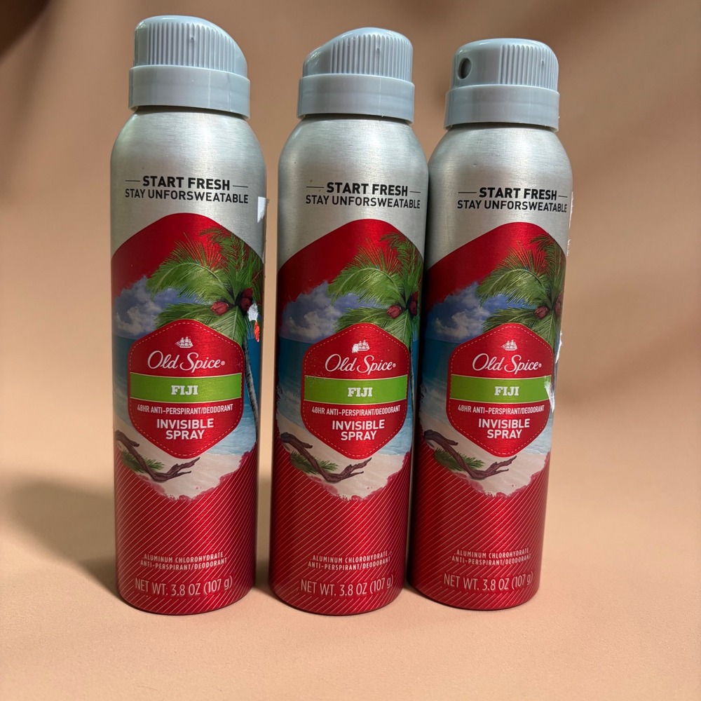 Old Spice Fiji Invisible‎ Spray Antiperspirant Deodorant 3.8oz 3-Pack Bundle